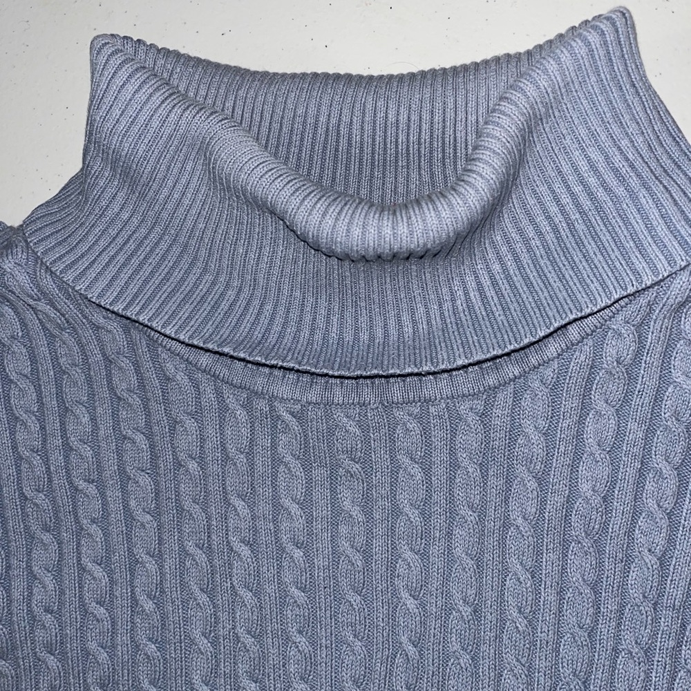 Vintage Anne Klein Stretch Cable Knit Turtleneck Sweater - Picture 4 of 5